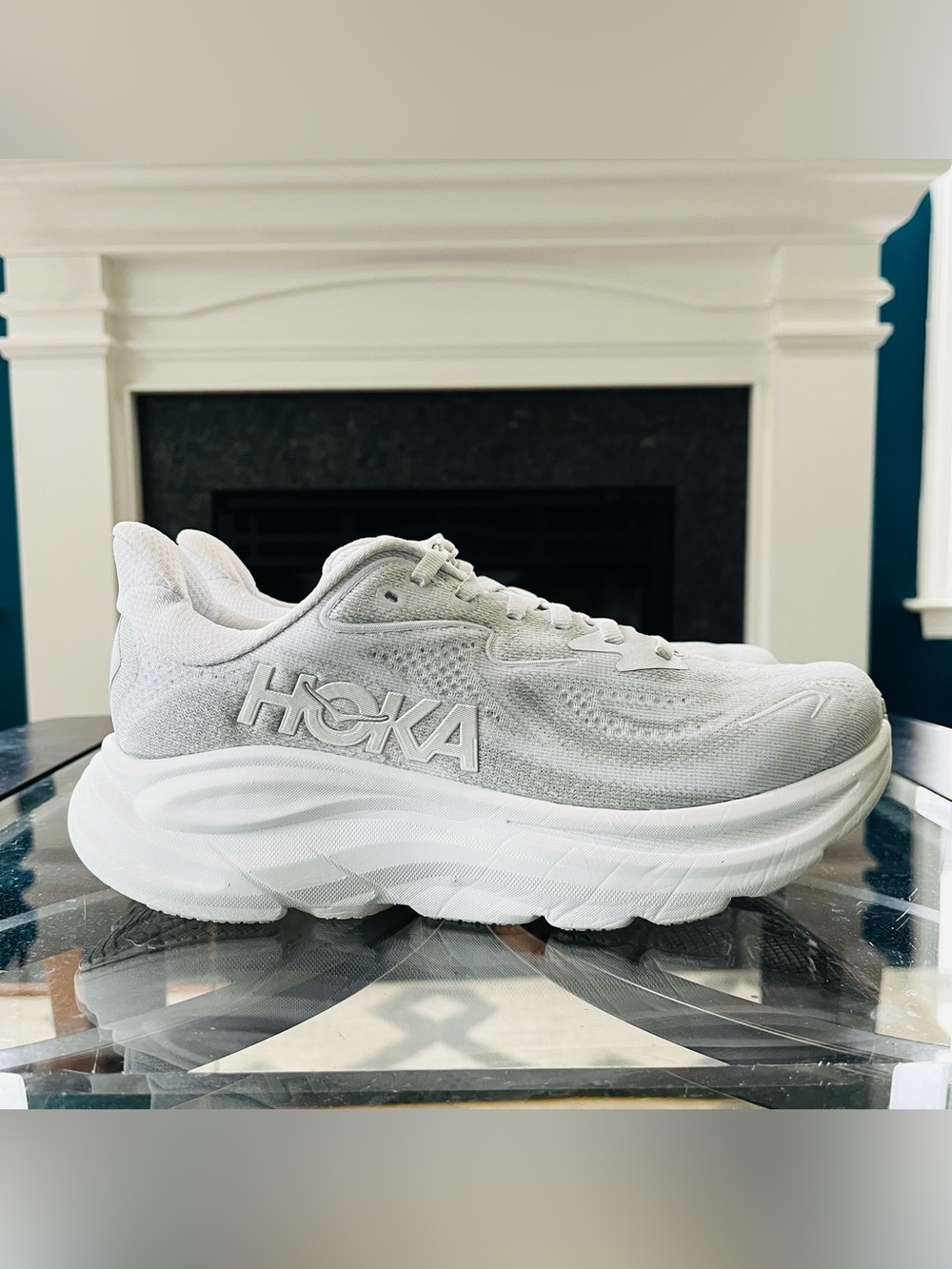 Sz 7 HOKA Clifton 10 Women's Running Shoes Cosmic Grey/Stardust 1162031/CRDS